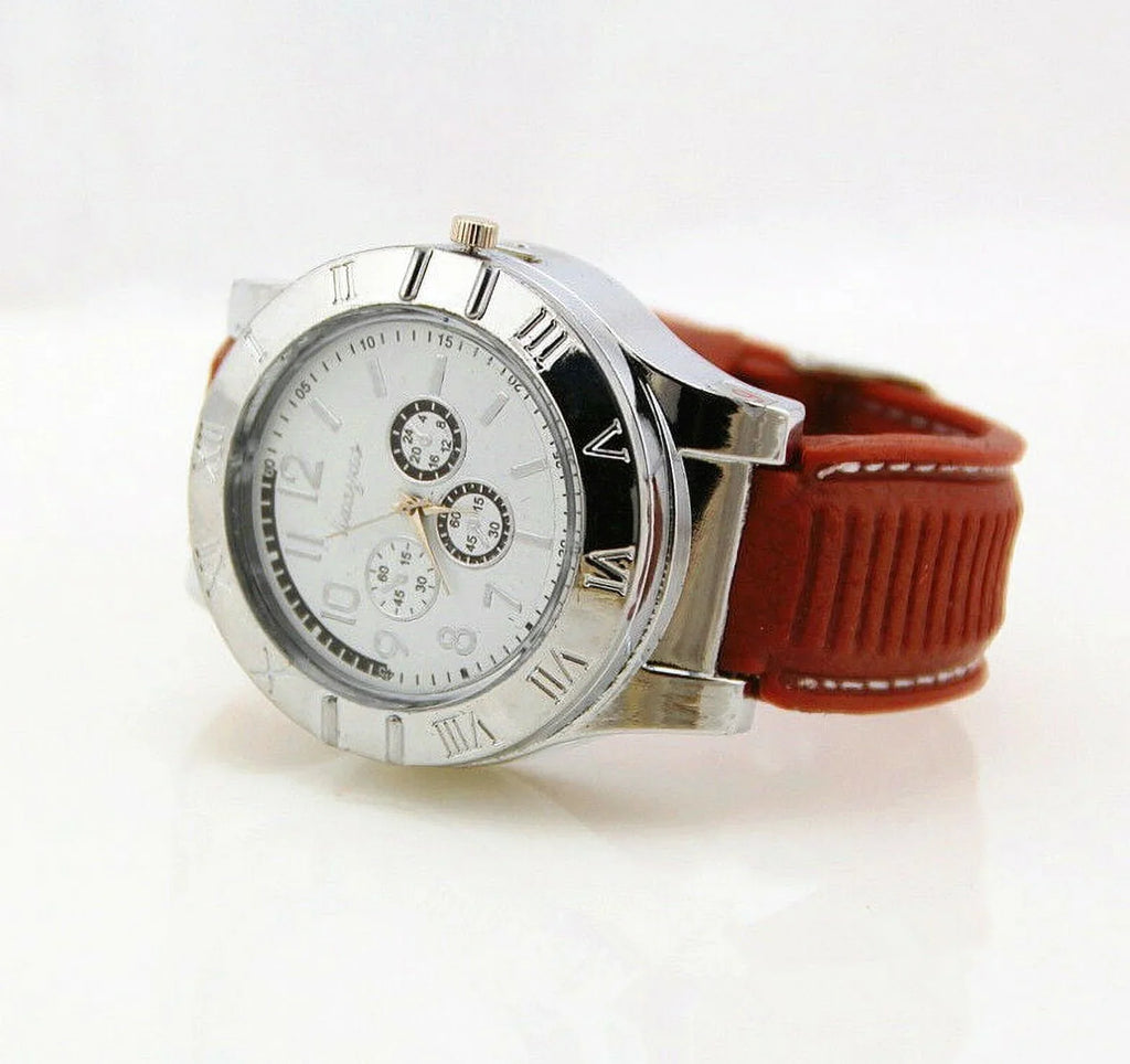 Men's Lighter Watch Flameless Outdoor Windproof  Watch  Rechargeable Rubber Strap Gift