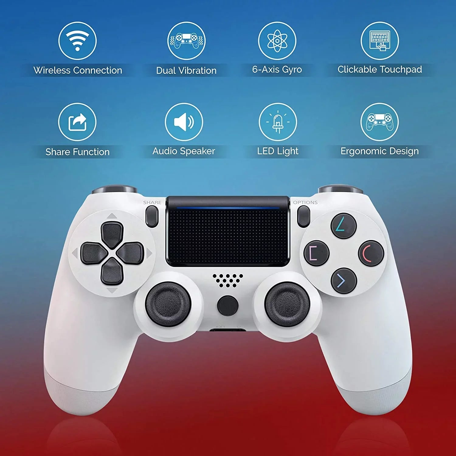 Wireless GamePad Compatible with Samsung Galaxy  Ultra 5G Controller Plus 1,000 Battery/Built-In Speaker/Gyro/Remote BlueTooth Slim (White)