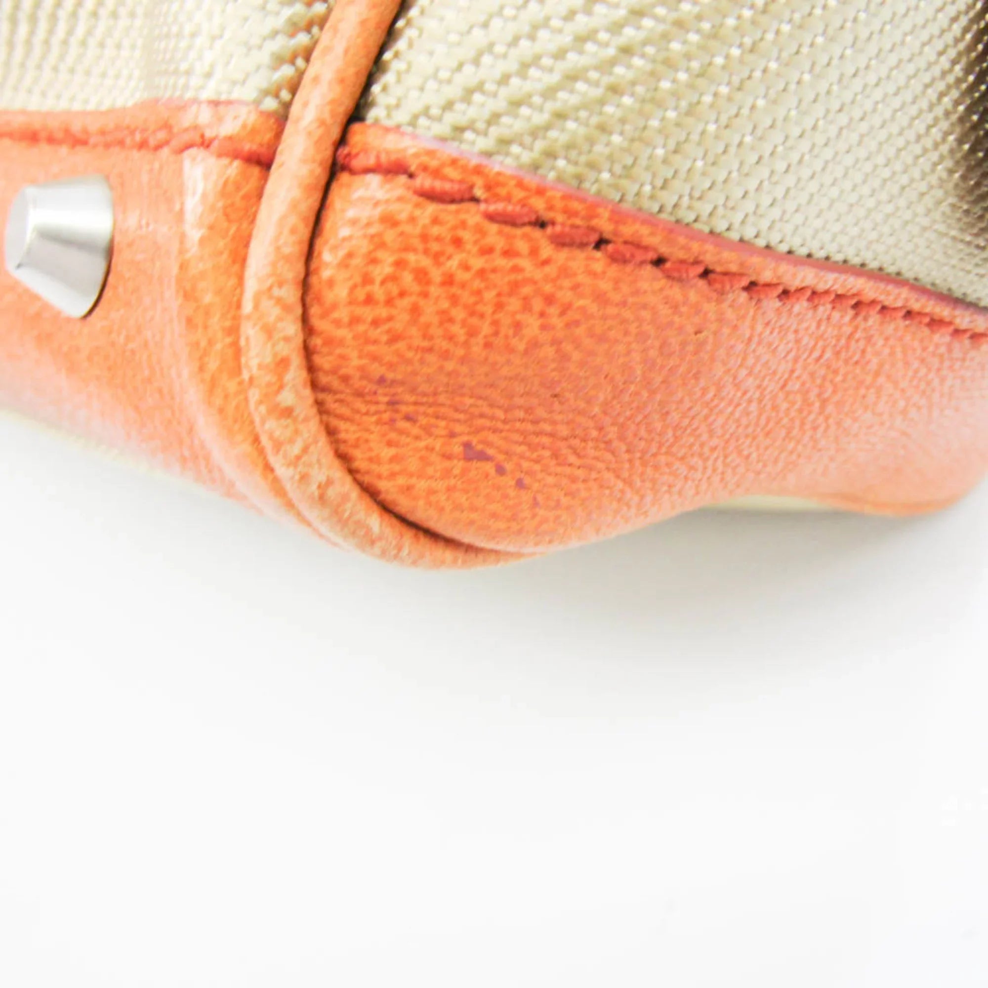 Pre-Owned Balenciaga Town 527147 Men,Women Leather,Nylon Canvas Clutch Bag Orange,Yellow (Good)