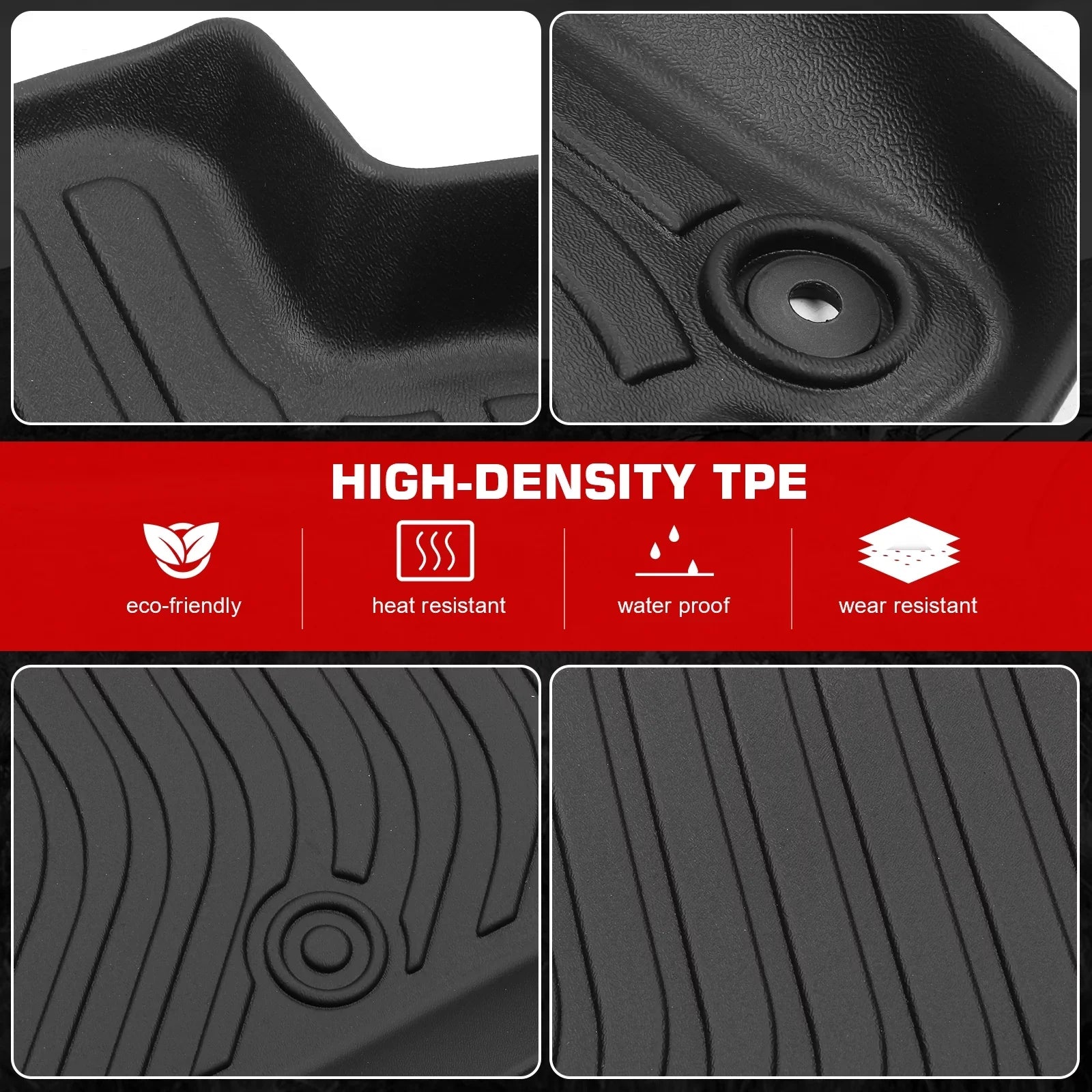 Ikon Motorsports Floor Mats & Trunk Mat Compatible With 2023-2024 Honda -, Black 3D Molded Carpets Liner 1st 2nd Row Front Rear Boot Tray Cover Protection Cargo Pad  All Weather Protector