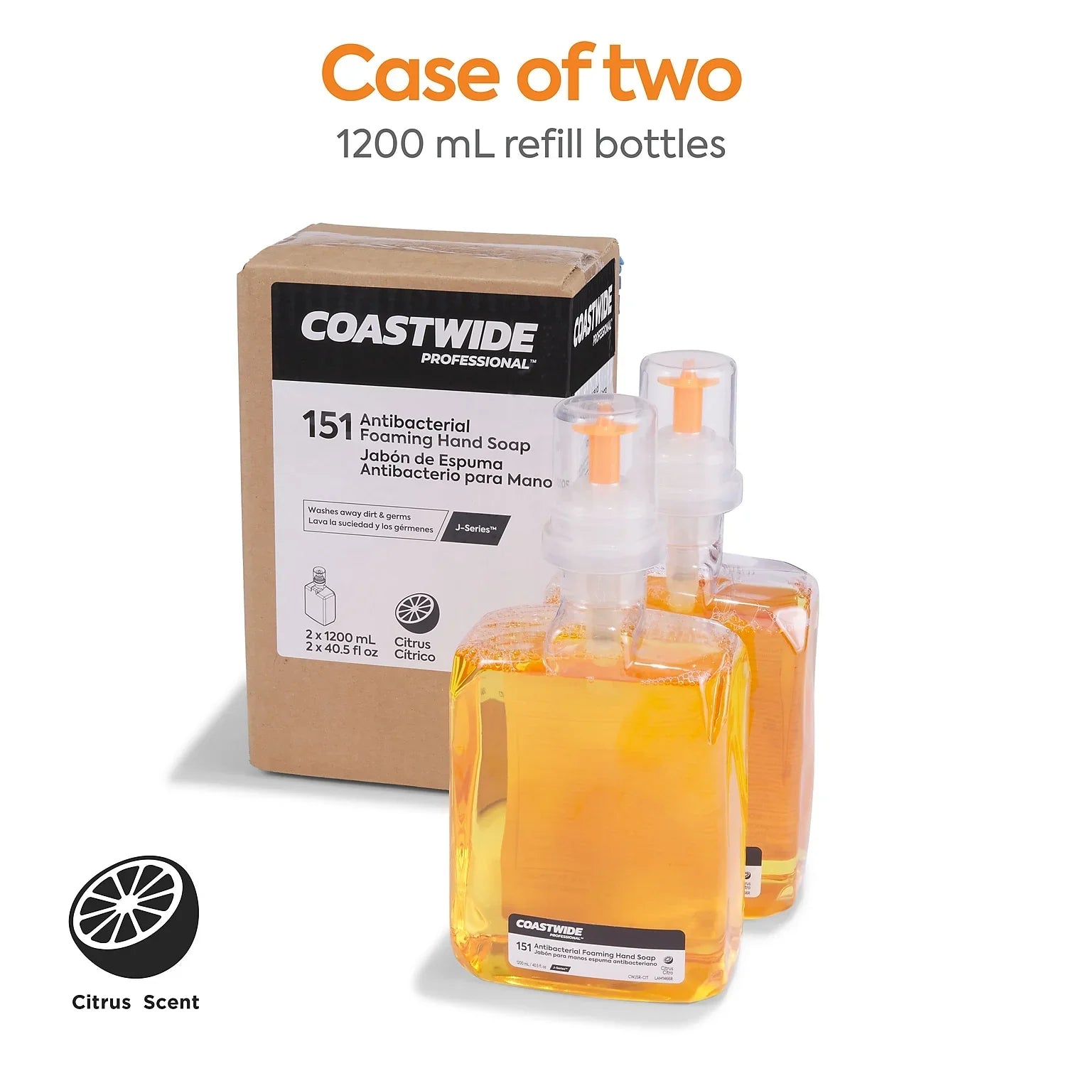 '-Series Antibacterial Foam Hand Soap Citrus 1200 mL 2/Carton -