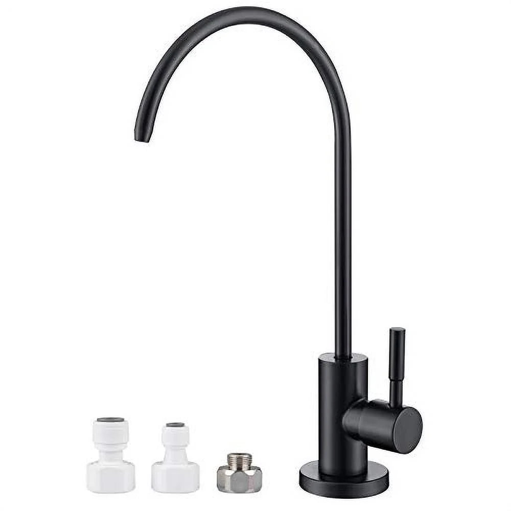 Reverse Osmosis Faucet, Drinking Water Faucet Fits Most Water Filtration Systems, Modern  Faucet Kitchen Filtered Water Faucet, Non-Air Gap, Lead-Free, Stainless Steel (Black)