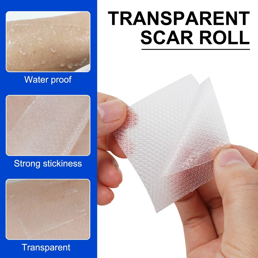 Pephuca Medical Grade Silicone Scar Sheets,Reusable and Breathable Silicone Gel Tape for Scar Removal,120inch x 1.6inch Roll Reusable 6 Months Supply,Transparent - 2 Pack