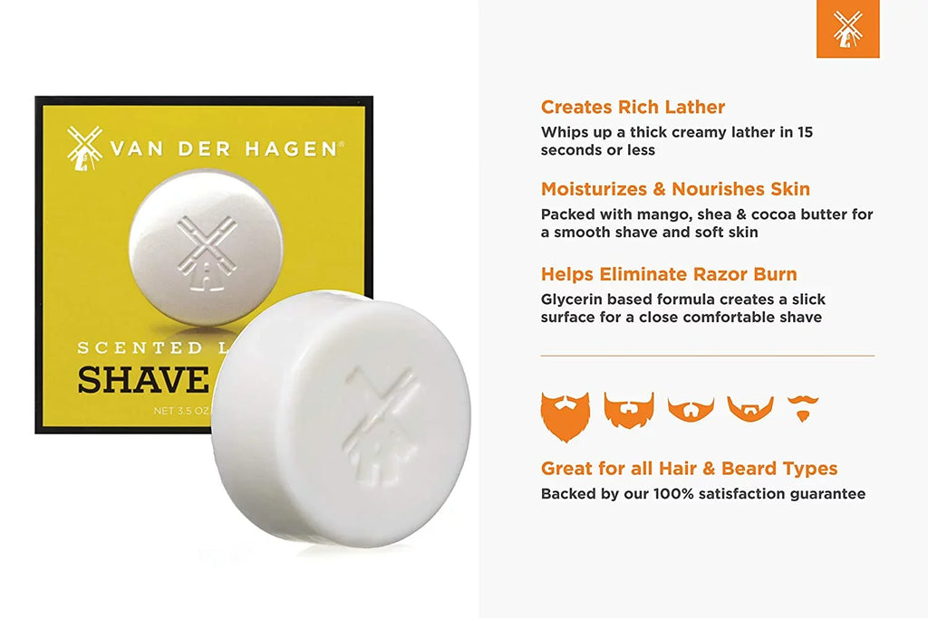 Van Der Hagen Men's Luxury Scented Soap 3.50 oz (Pack of 6)