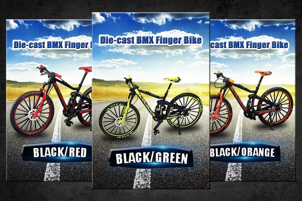 ! Alloy Mini Downhill Mountain Bike Toy, Die-cast  Finger Bike Model for Collections (Black/Red)