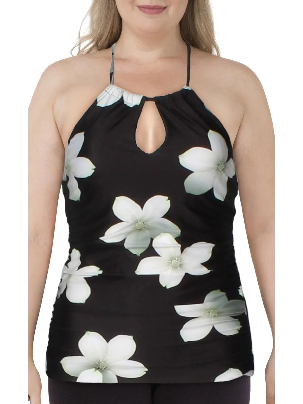 Lauren Ralph Lauren Womens Villa High Neck Floral Tankini Swim Top