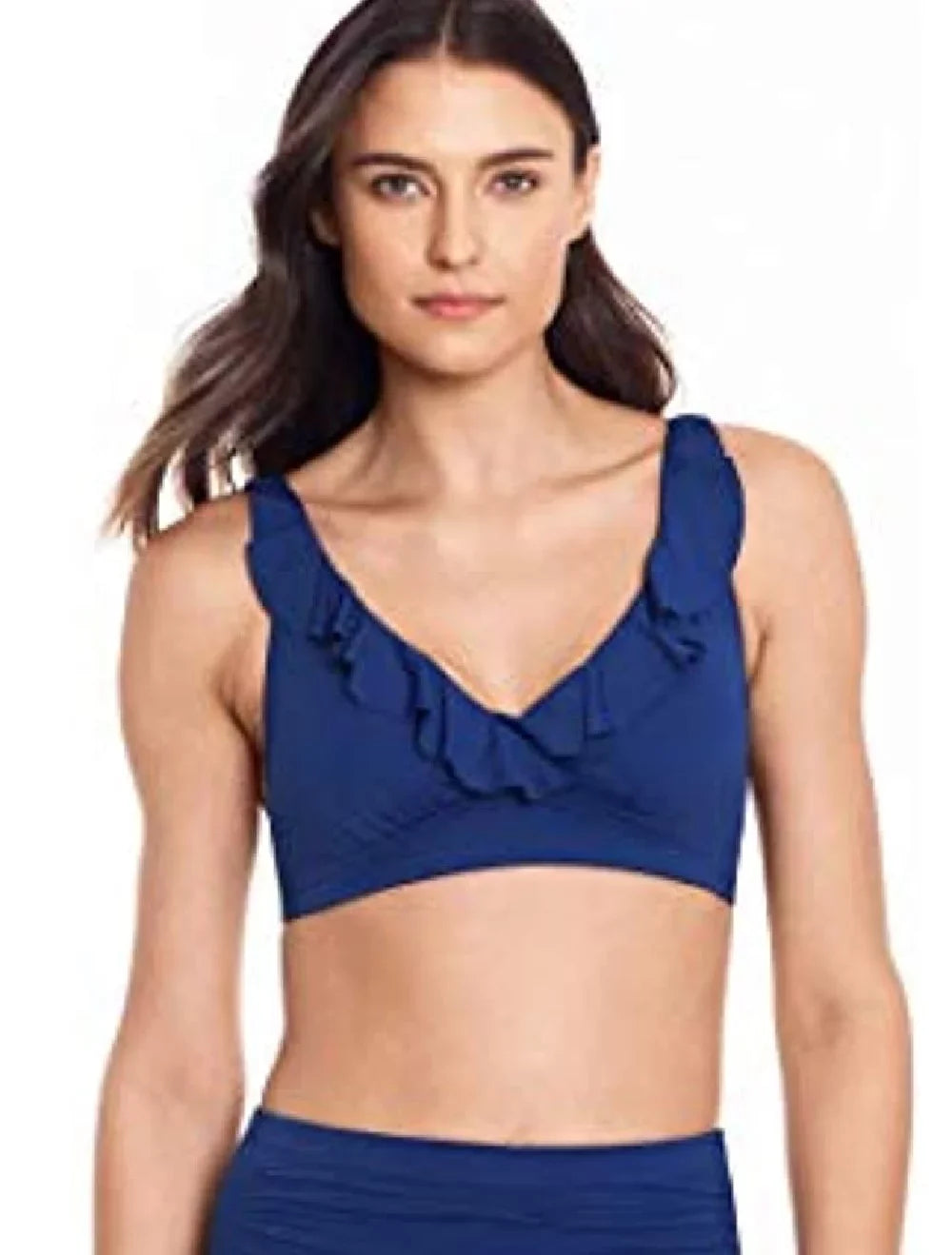 Ralph Lauren Women's Beach Club Solid High Waisted Bottoms Blue Size 2