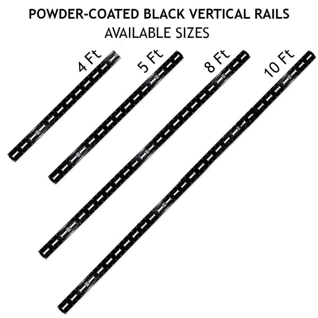 " Cargo Mall Four 8-ft -Track Rails, Vertical Powder Coated TieDowns | Long Heavy Duty Steel Etrack Rails for Trucks, Trailers"