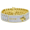 Mens Zodiac Sign Astrology Horoscope Cancer Crab 14K Gold Finish Simulated Diamond Bracelet 8.5''