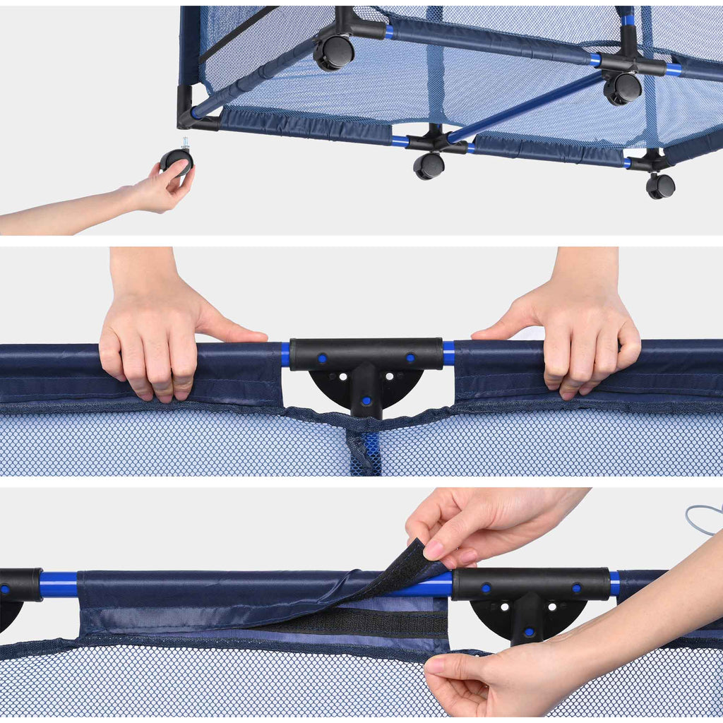 Pool Storage Bin, Pool and Ball Storage Organizer with Nylon Mesh Basket, for Pool Floats, Balls, Toys, Air Dry Quickly and Easily Roll The Storage Bins To Your Home Garage(No shipping on weekends.)