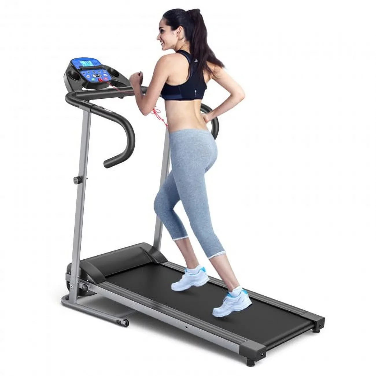 Electric Foldable Treadmill with  Display and Heart Rate Sensor