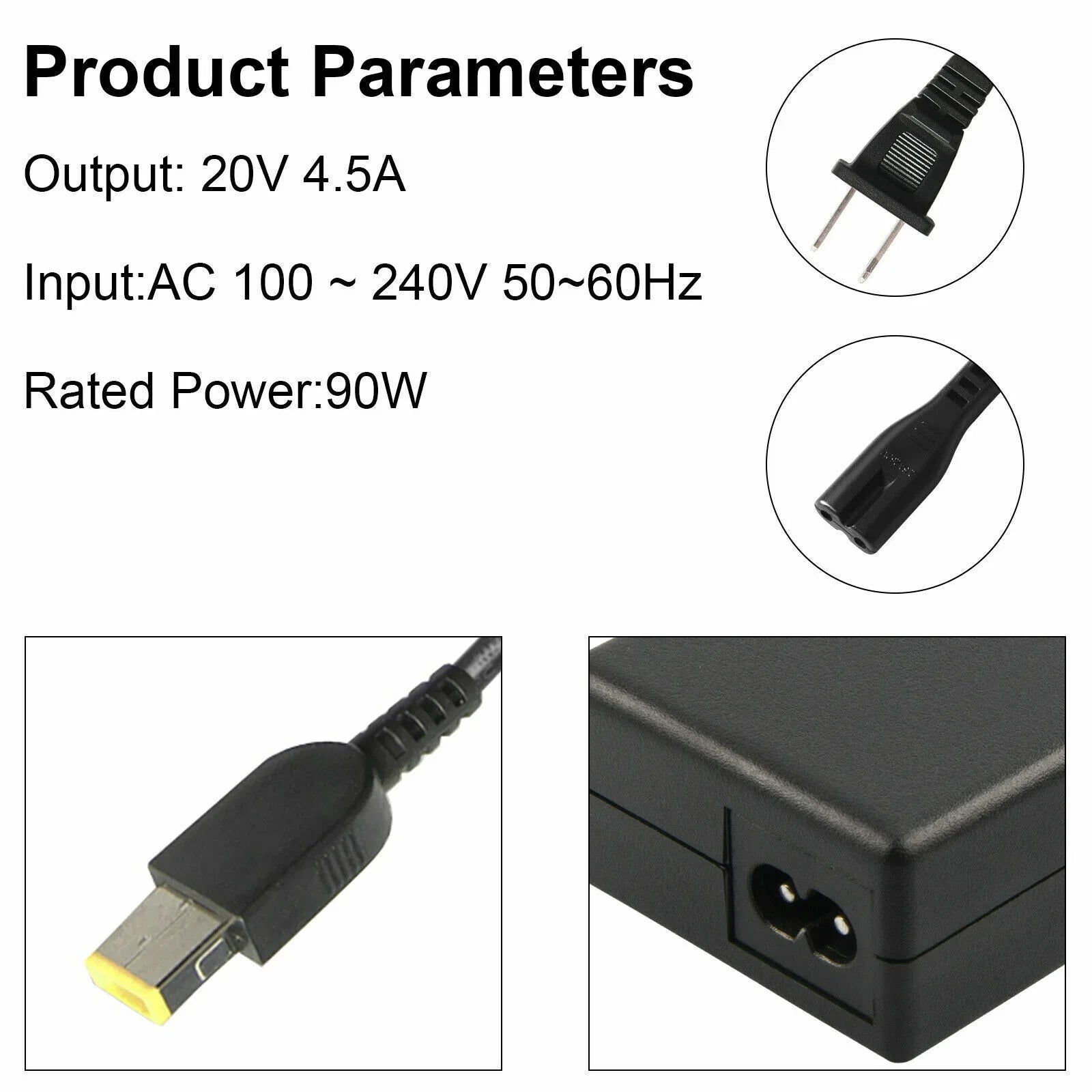 50PCS of 20V 4.5A 90W  Adapter Charger For Lenovo Thinkpad 0B46994 Power Supply