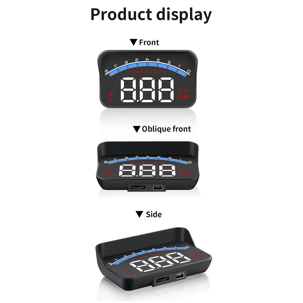 Carevas Universal  Car  Display   Speedometer Tachometer Speed/Water Temperature/Voltage  Head Up Display Projector Auto Truck   3.5"