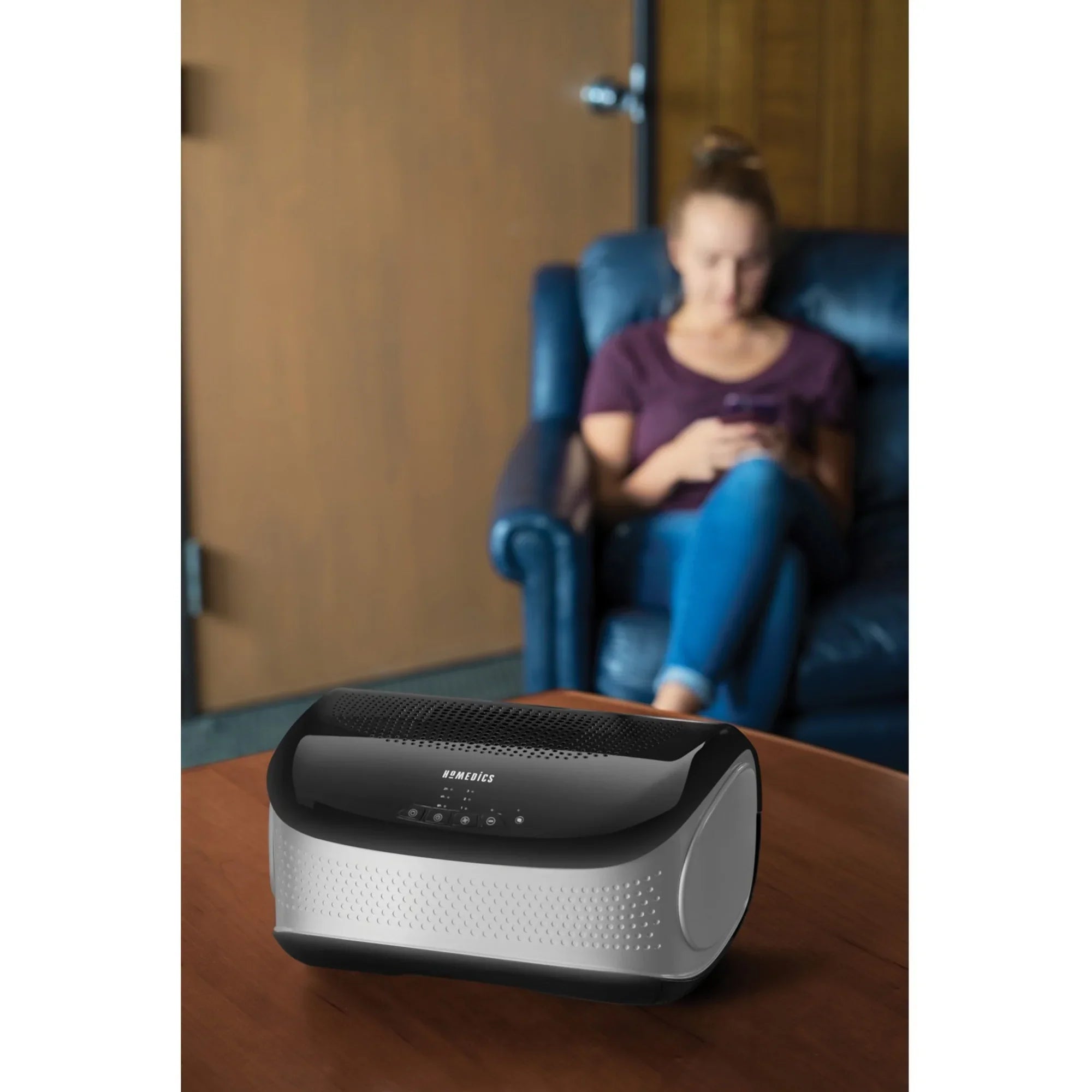 HoMedics - TotalClean Desktop Air Purifier (Black) - , Ionizer - 429 Sq. ft. - Black