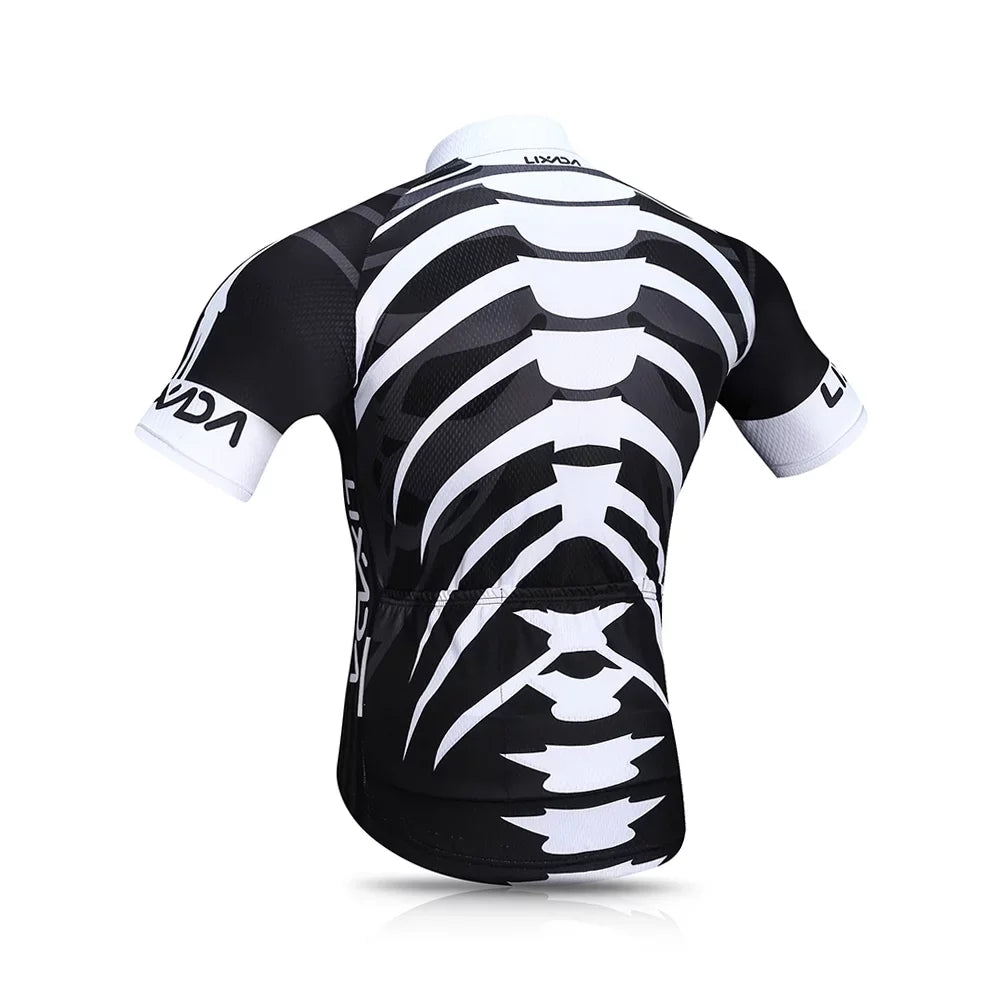 Dadypet Quick-Drying Men's Cycling Jersey Set - Short Sleeve Biking Shirt with Padded Shorts, Ideal for Mountain Bike Cycling