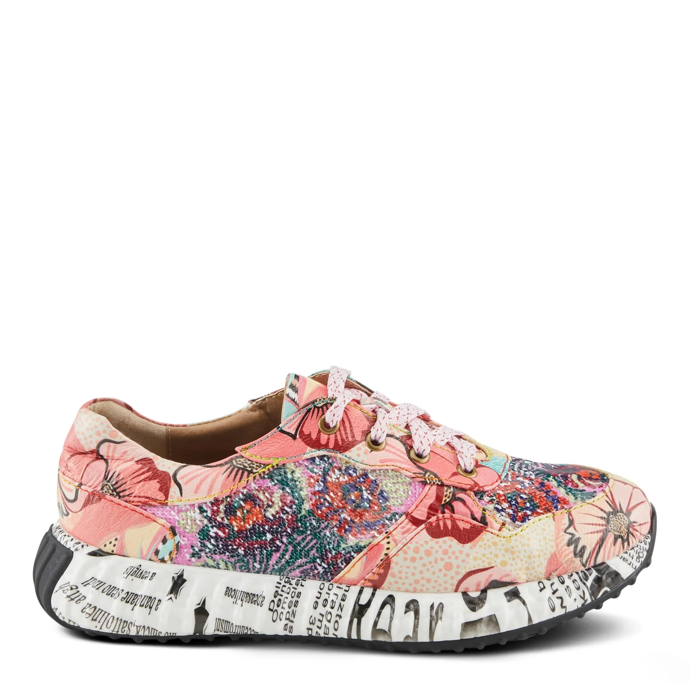 Spring Step 'Artiste Women's Cabaret Sequin Leather Fashion Sneakers - Stylish Comfort with a Sparkling Touch Pink Multi  35 /  5
