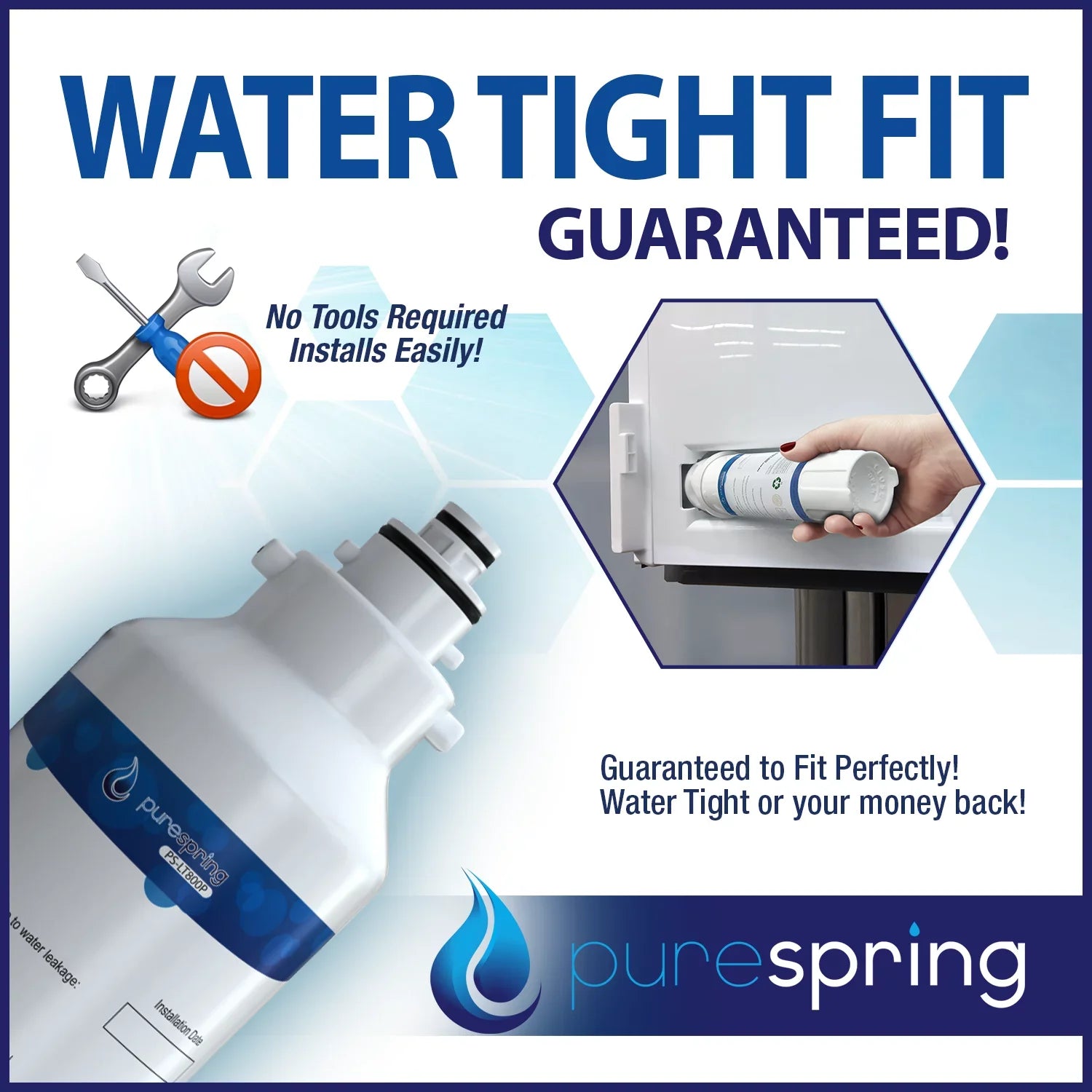PureSpring  42 Certified Refrigerator Water Filter, Compatible with  , , , , , Kenmore 9490, 46-9490, 469490 (1 Pack)