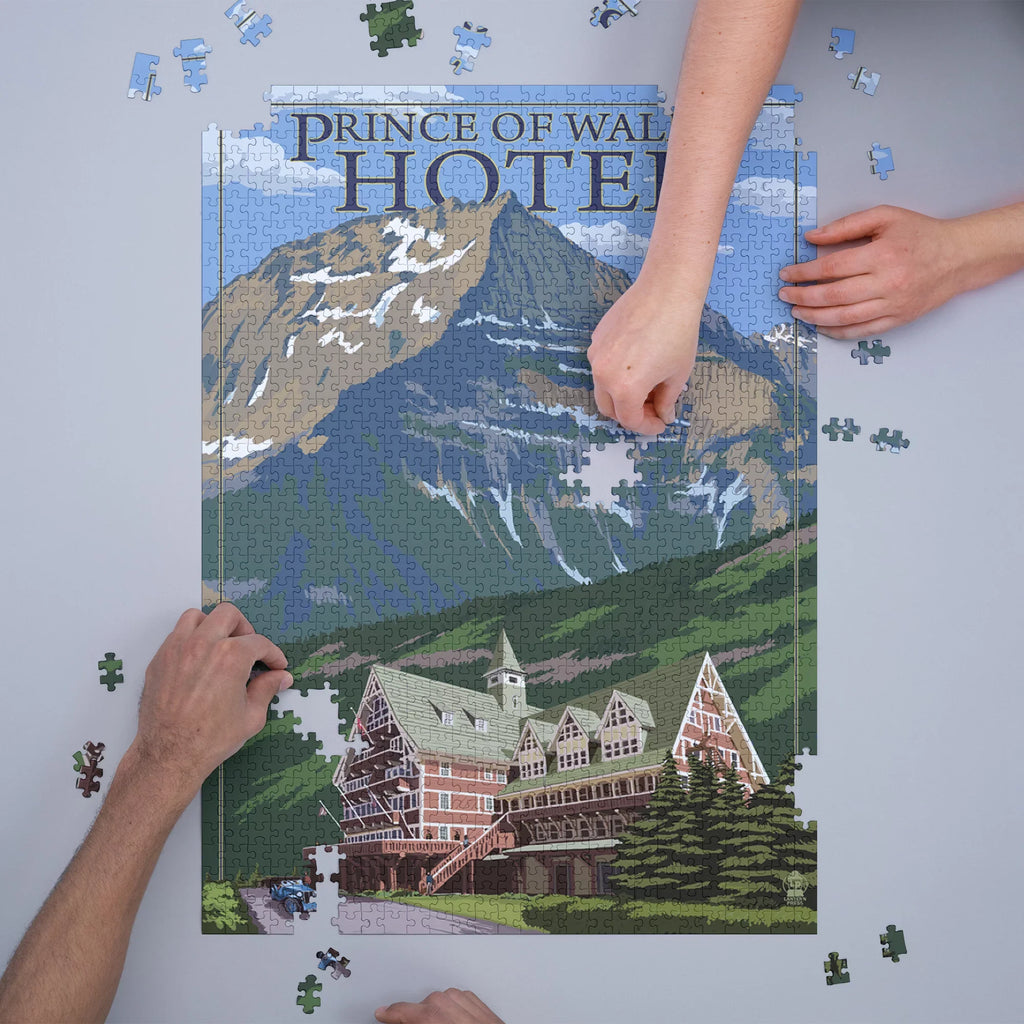 Waterton National Park, Canada, Prince of Wales Hotel (1000 Piece Puzzle, Size 19x27, Challenging Jigsaw Puzzle for Adults and Family, Made in )