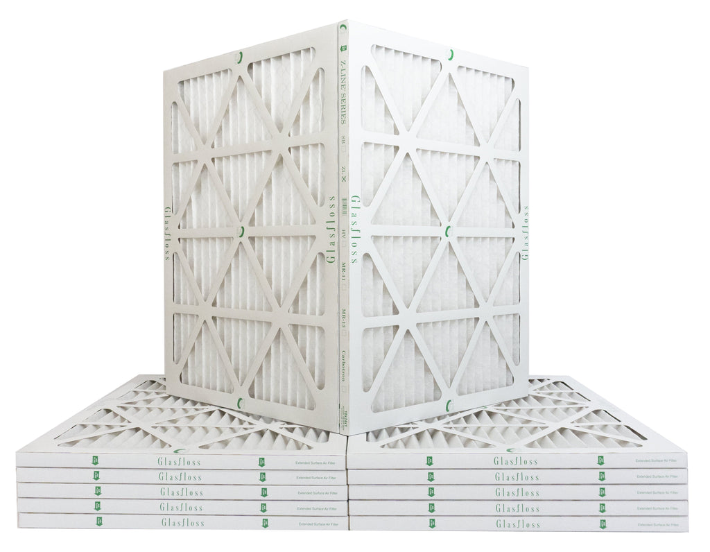 Glasfloss Air Filter 16x20x2 - 2"  10 - (Pack of 12) - Pleated  or  Air Filter - Furnace Air Filter - Home or Office - Made In The .