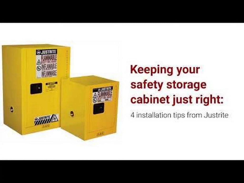 Justrite Yellow Countertop & Compact Cabinets, Manual-Closing Cabinet, 4 Gallon - 1  (400-890400)