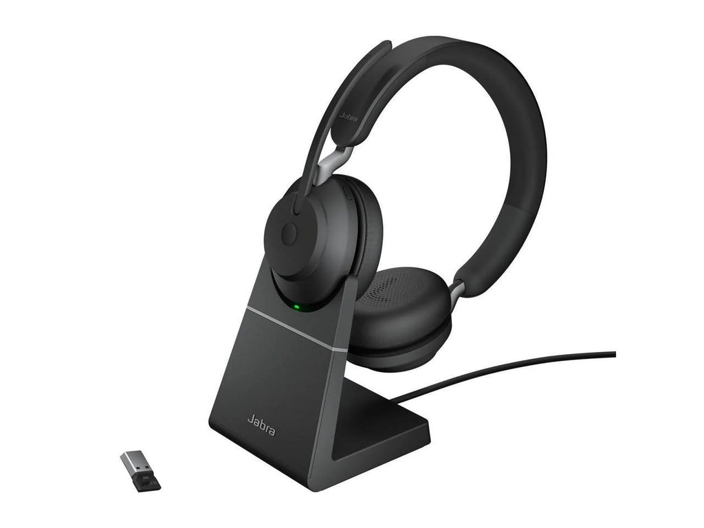 Jabra Evolve2 65 -  Stereo with Charging Stand - Black Wireless Headset / Music Headphones