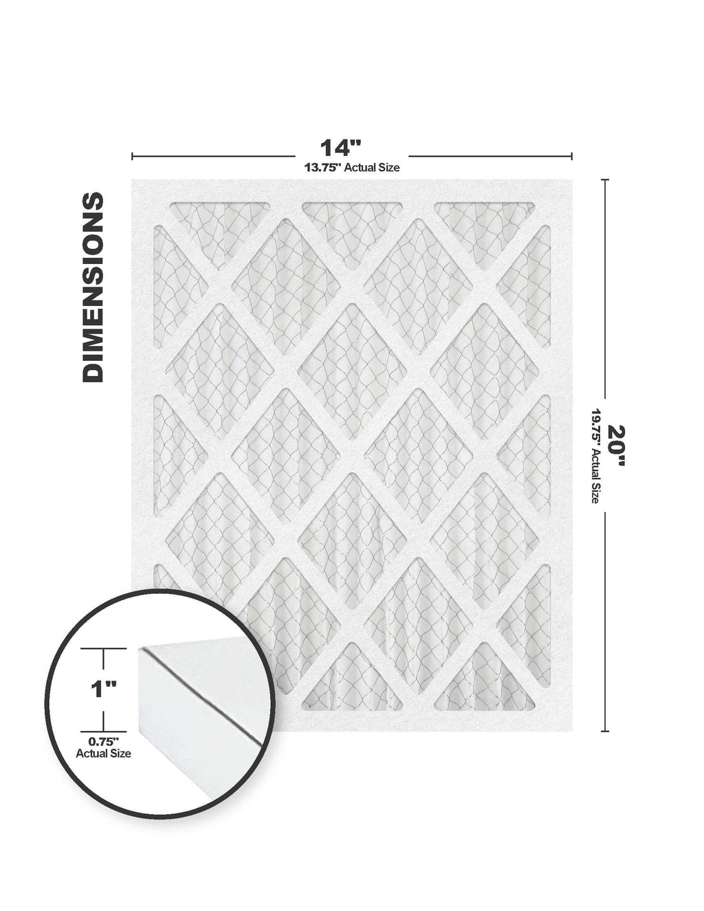 14x20x1  8 Air Filter/Furnace Filters (4 Pack)