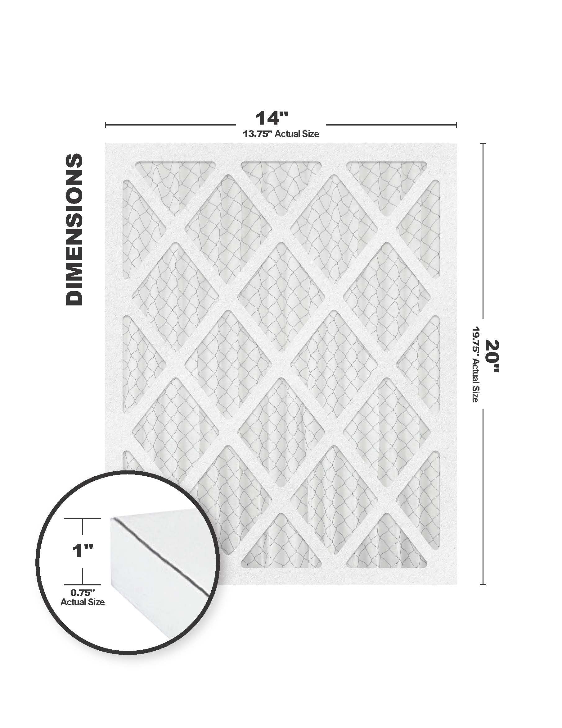 14x20x1  8 Air Filter/Furnace Filters (4 Pack)