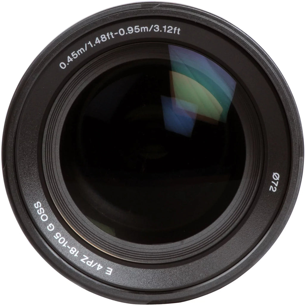 Sony   18-105mm f/4   Lens with Essential Accessory Bundle - Includes: Water Resistant Lens Pouch, SanDisk 32GB Memory Card, 3 Piece Multicoated  Filters with Case (,, ), Variable Neu