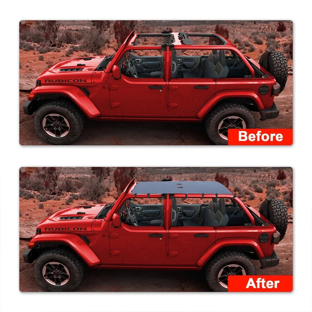Jahyshow Leather Top Sunshade Protection for Jeep Wrangler   07-18 - Experience Unmatched Sun Protection
