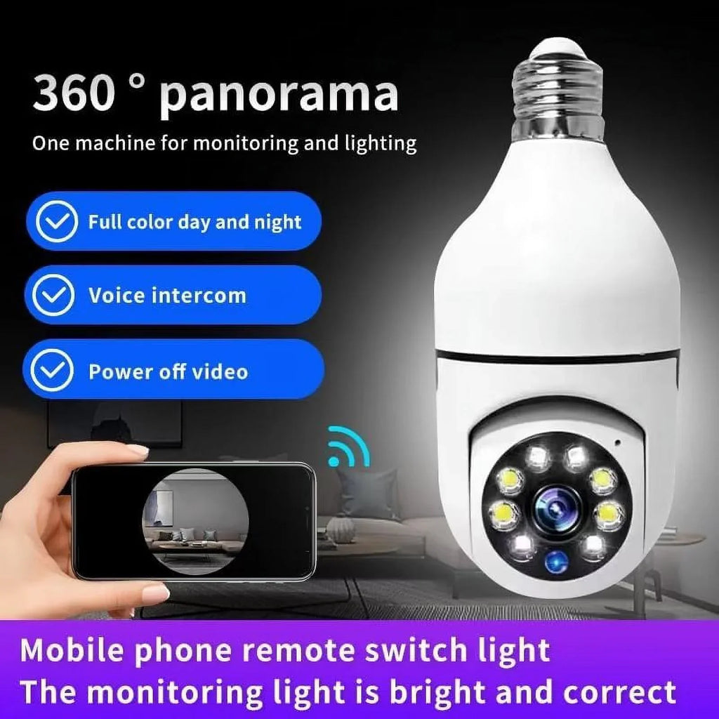 2Pack  Socket Light Bulb Camera Wireless Wi-Fi 2.4Ghz &5Ghz 360° Motion Detector Surveillance Camera Two Way Talk/Night Vision/Light Bulb Camera
