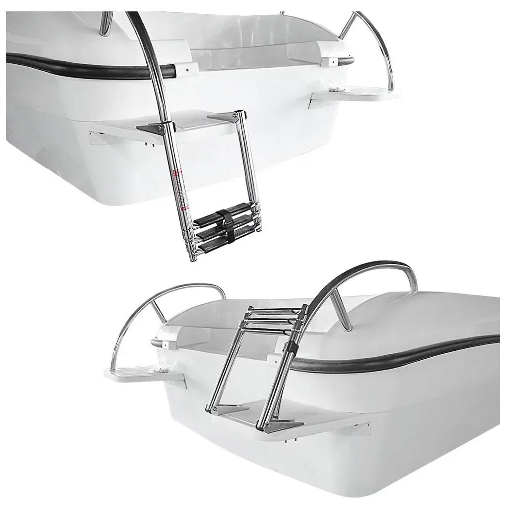 Portable Telescoping Ladder Swim Pontoon Boat Marine Yacht/Swimming Pool - Stainless Steel