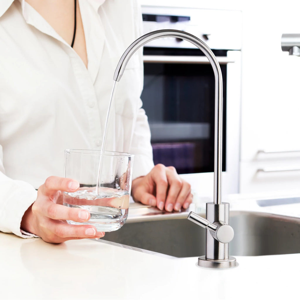 iSpring - Premium Stainless Steel Drinking Reverse Osmosis Water Filtration Systems, 100% Lead-Free  Faucet, Brushed Nickel