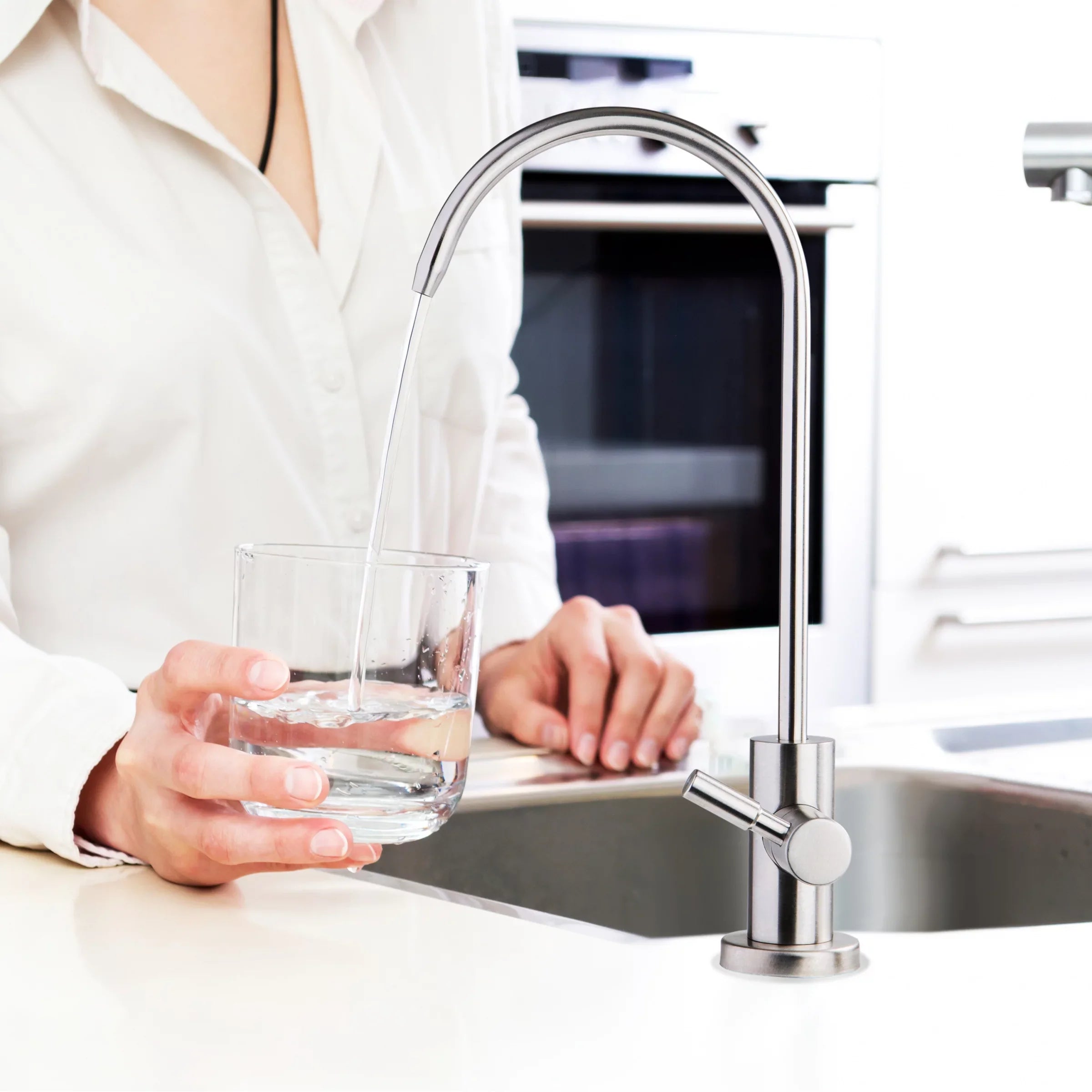 iSpring - Premium Stainless Steel Drinking Reverse Osmosis Water Filtration Systems, 100% Lead-Free  Faucet, Brushed Nickel