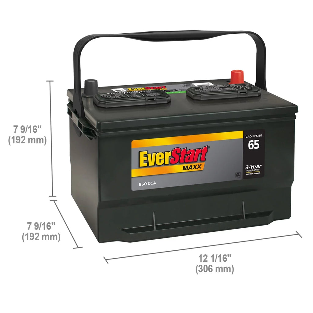 EverStart Maxx Lead Acid Automotive Battery, Group Size 65 12 Volt 850