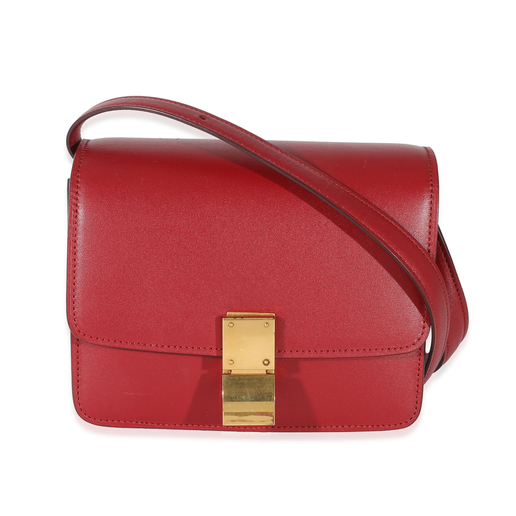 Celine Red Smooth Calfskin Small Classic Box Bag Pre-Owned