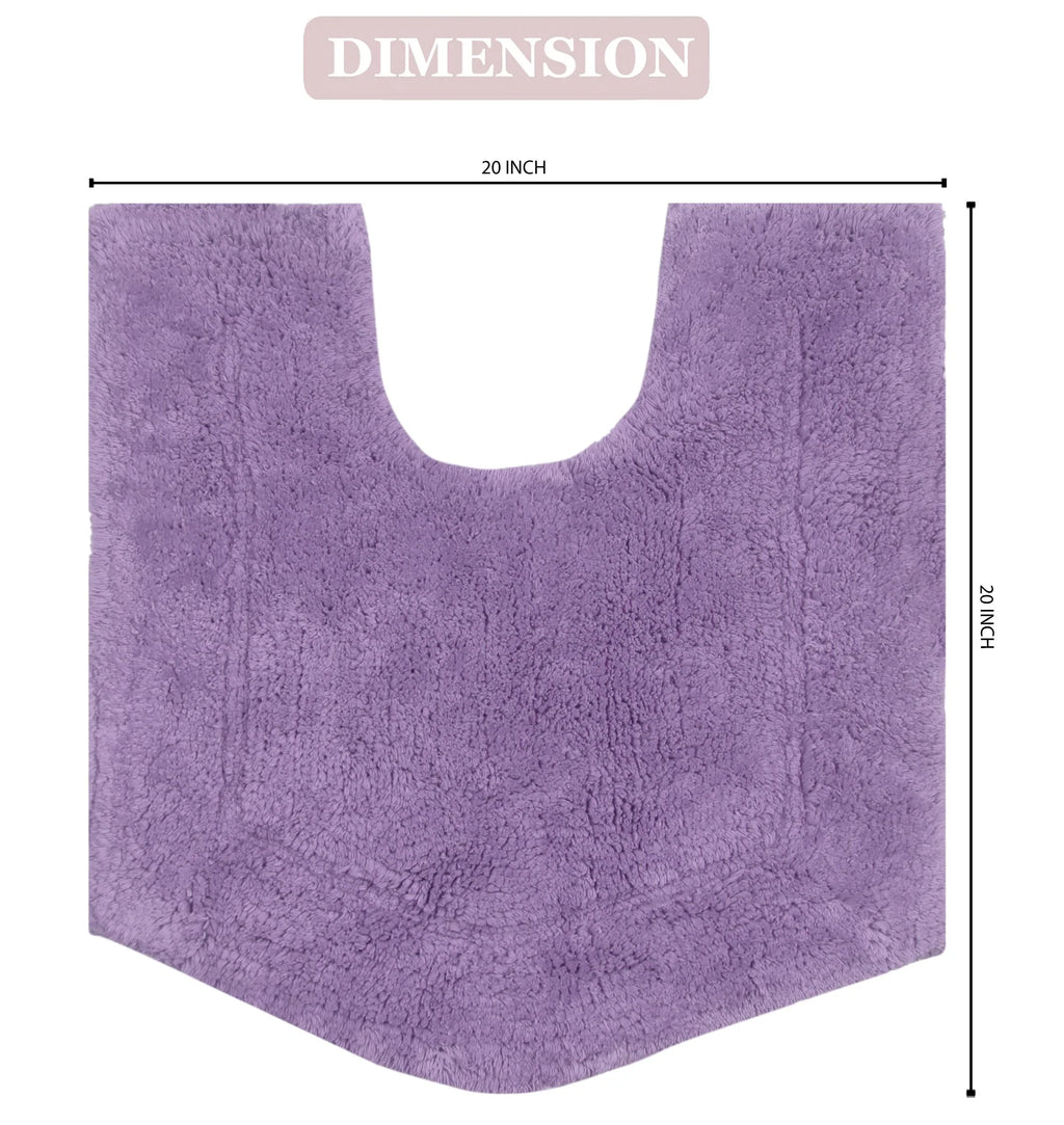 Home Weavers Waterford Collection 100% Cotton Tufted Bath Rug, Extra and Absorbent Bath Rugs, Non-Slip Plush Bath Carpet, Machine Wash Dry, bath rugs for Bathroom Floor, 20" x 20" Contour, Purple Rug
