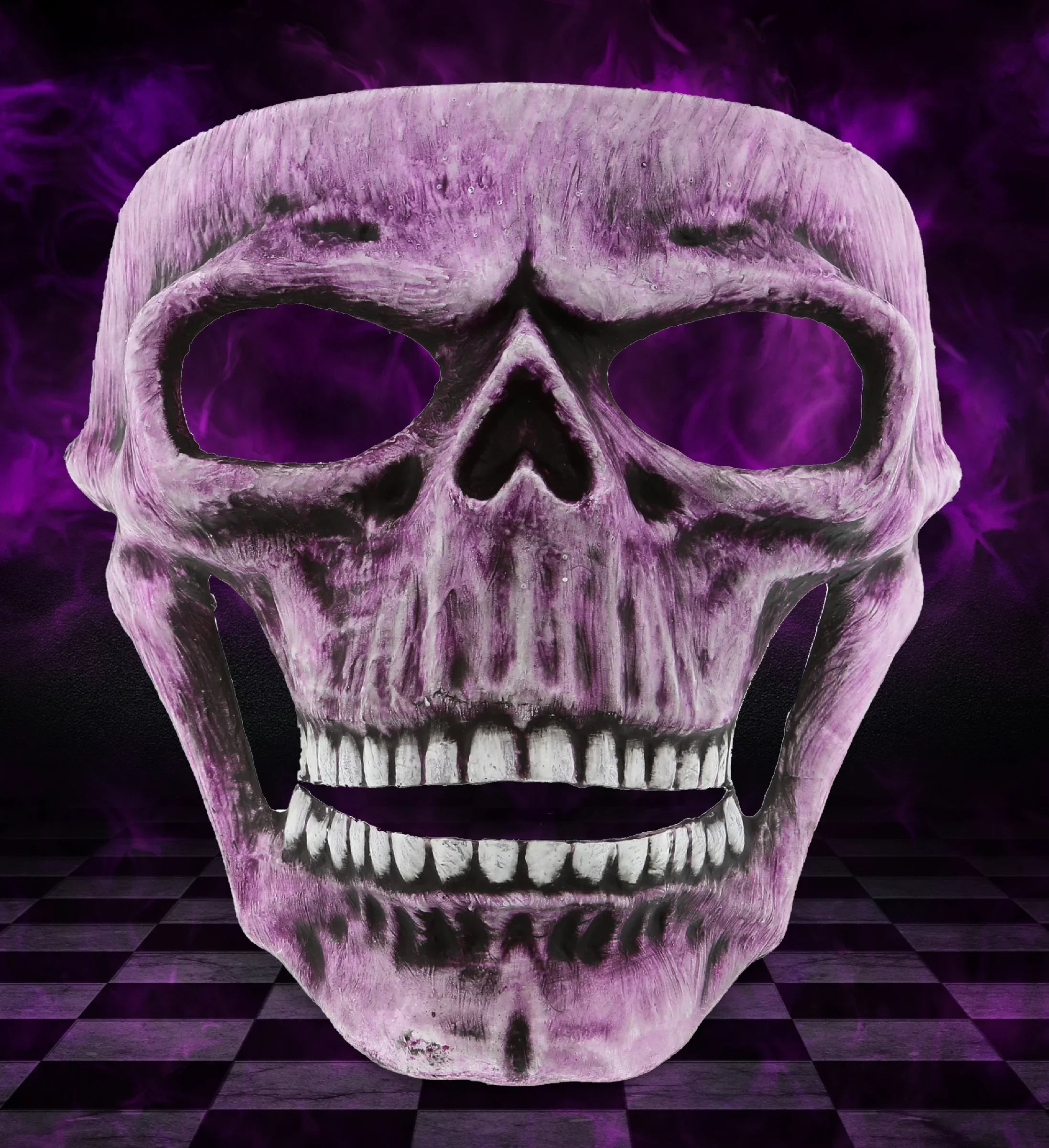 Attitude Studio Pink Skeleton Mask - Costume Skull Mask for Men and Women, Steampunk Inspired Full Face Mask Costume Accessory, Perfect for Halloween, Parties, Conventions, and Horror-Themed Events