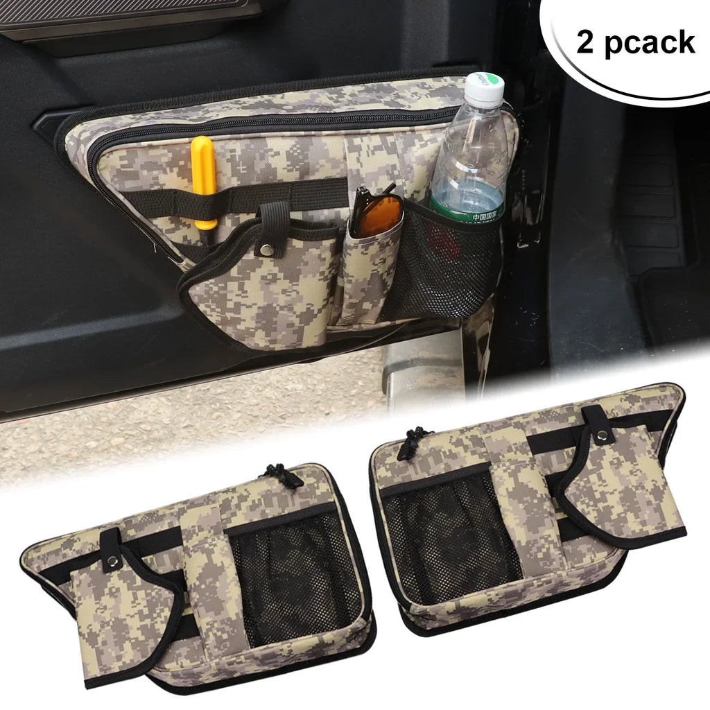 Front Storage Bags Door Net Pocket Organizer For 2021-2023 Ford Bronco 2/4 Doors