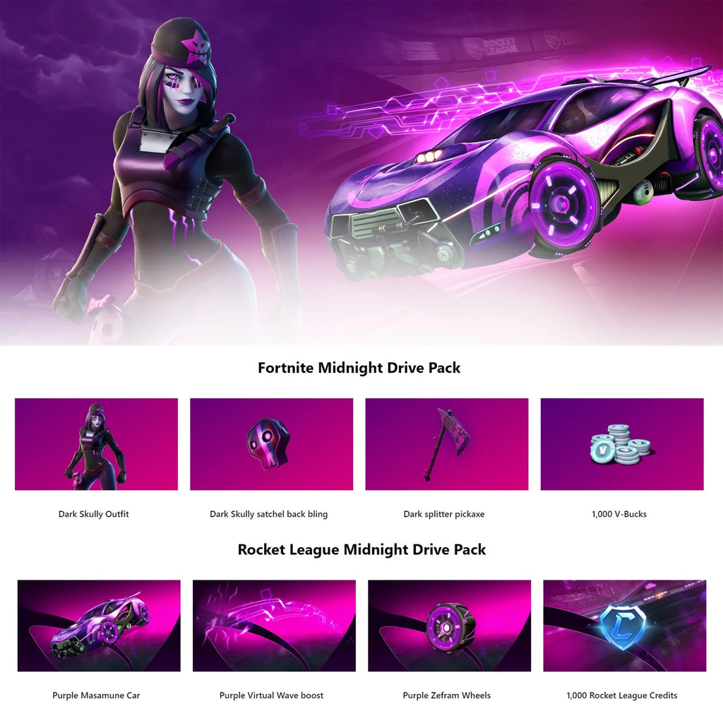 Microsoft Xbox Series  Fortnite & Rocket League Midnight Drive Pack Bundle with Overwatch 2 Waypoint Pack