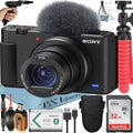 Sony -1F Vlogging Camera (Black) with SanDisk 32GB Memory Card + Tripod + ZeeTech Accessory Bundle