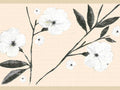 Dundee Deco's Peel and Stick Wallpaper Border - Floral White Cream Flowers and Leaves Wall Border Retro Design, 15 ft x 7 in, Self Adhesive