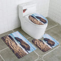 Penedo do Guincho Santa Cruz Beach Rock 3 Piece Bathroom Rugs Set Bath Rug Contour Mat and Toilet Lid Cover