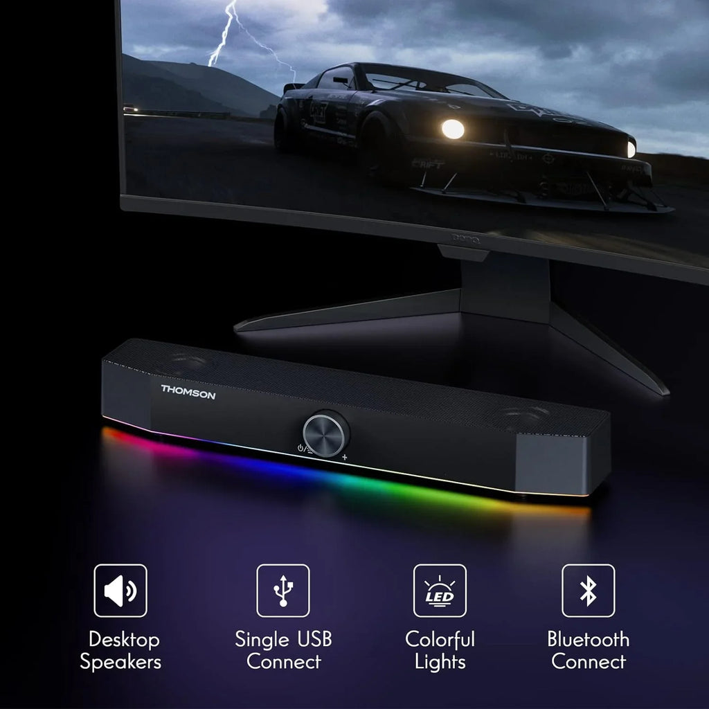 Thomson Computer Speakers, Bluetooth Computer SoundBar, Dyna   Speakers with 10W Stereo Sound, 3.5mm Aux-in