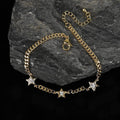 Giorgio Bergamo Gold Plated Trendy Cuban, Curb Link Cubic Zirconia Star Bracelet