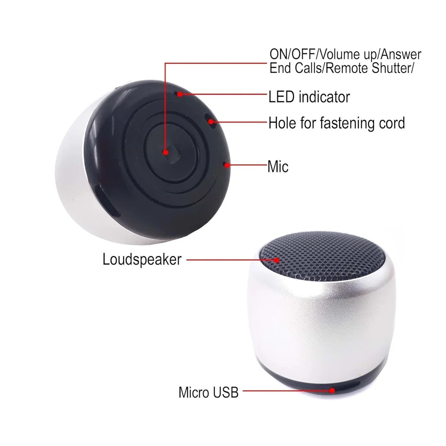 For   10s 10.1/ 10.4 - Wireless Speaker Mini Hands-free Microphone Audio Multimedia Rechargeable