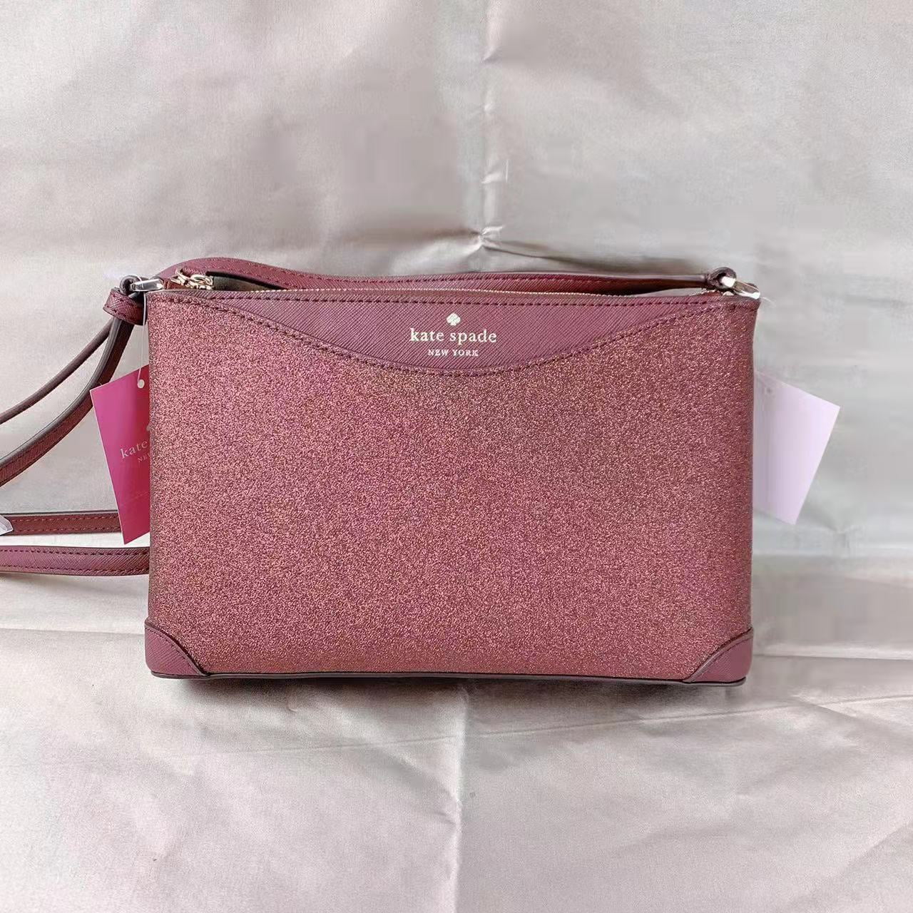Kate Spade  Glitter Fabric CrossBody Bag In Deep Nova