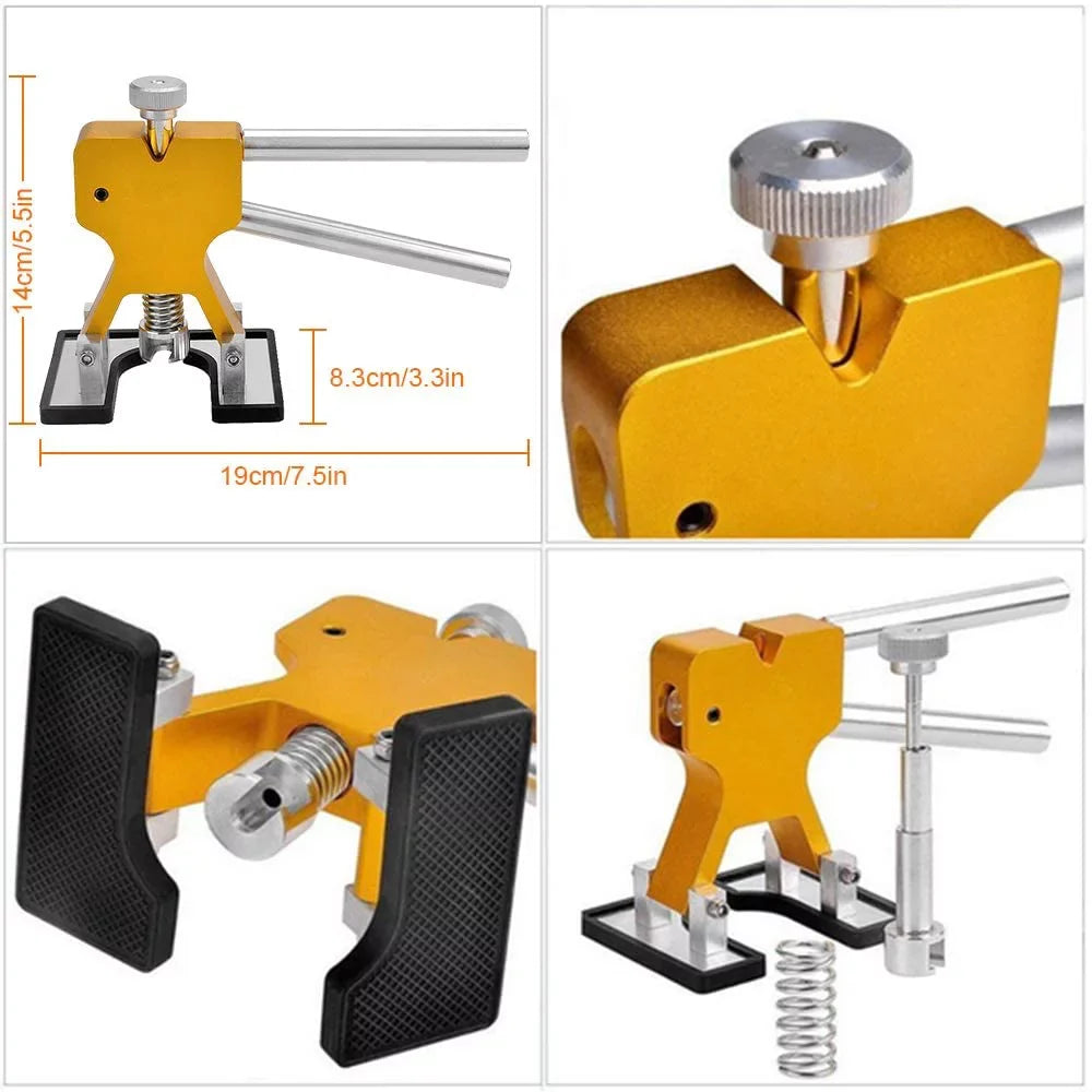 Removal kit, Auto Paintless Dent Repair Kits - Golden Car Dent Puller with Bridge Dent Puller