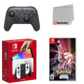 Nintendo Switch  Console White with Extra Wireless Controller, Pokemon Shining Pearl and Screen Cleaning Cloth