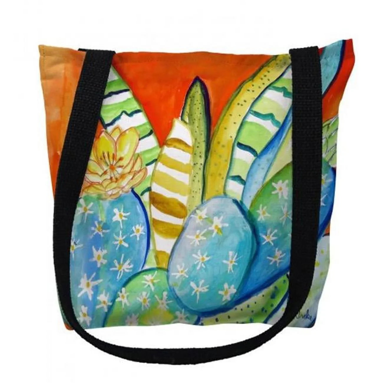 Betsy Drake  16 x 16 in. Cactus  Tote Bag - Medium
