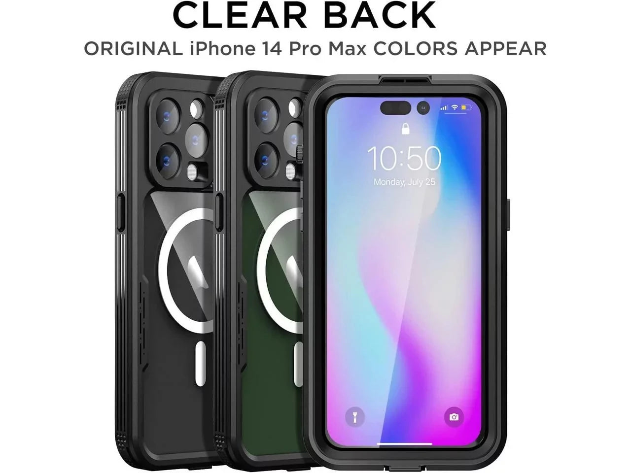 Waterproof Case for iPhone 14 Pro Max 6.7 inch, Compatible with MagSafe Snowproof, Shockproof Full Body Protection Fully Sealed Underwater Cover